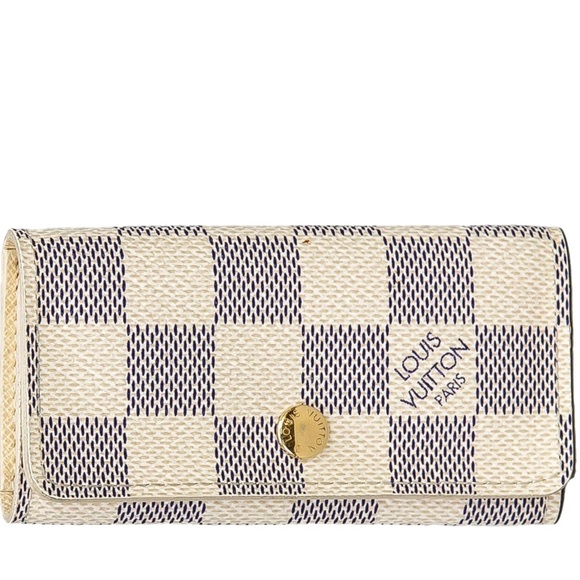 Louis Vuitton White and Blue Checkered Wallet - great condition - Picture 1 of 8